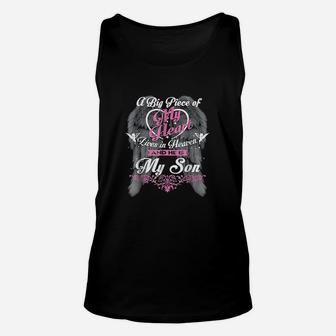 A Big Piece Of My Heart Lives In Heaven And He Is My Son Unisex Tank Top | Crazezy AU