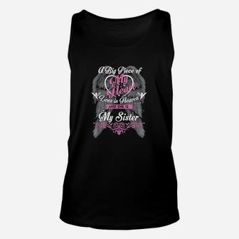 A Big Piece Of My Heart Lives In Heaven And She Is My Sister Unisex Tank Top | Crazezy UK