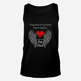 A Big Piece Of My Heart Lives In Heaven He Is My Step Dad Unisex Tank Top | Crazezy AU