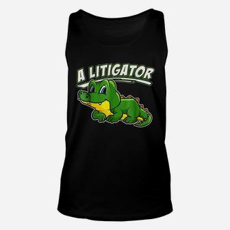 A Litigator Cute Alligator Funny Lawyer Attorney Unisex Tank Top - Thegiftio UK
