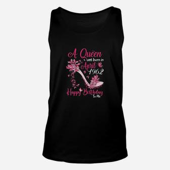 A Queen Was Born In April 1962 59Th Birthday Gift Unisex Tank Top | Crazezy