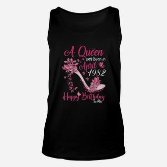 A Queen Was Born In April 1982 39Th Birthday Unisex Tank Top | Crazezy CA