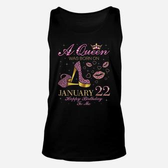 A Queen Was Born On January 22 Happy Birthday To Me Gift Unisex Tank Top | Crazezy UK
