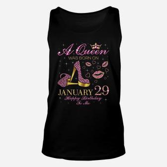 A Queen Was Born On January 29 Happy Birthday To Me Gift Unisex Tank Top | Crazezy CA