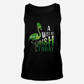 A Wee Bit Irish Today Flamingo St Patricks Day Unisex Tank Top - Thegiftio