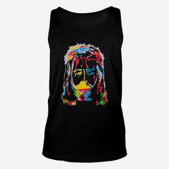 Abstract Jesus Unisex Tank Top - Monsterry AU