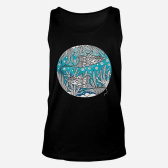Abstract Stingray Mandala Ocean Art Manta Ray Unisex Tank Top | Crazezy