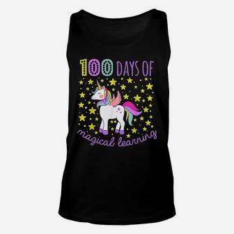 Adorable 100 Days Of Magical Learning School Unicorn Shirt Unisex Tank Top | Crazezy