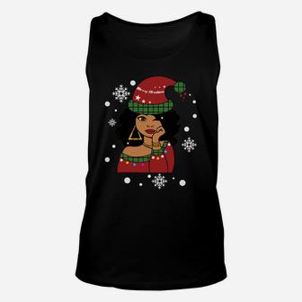 African American Christmas Santa Claus Sweatshirt Unisex Tank Top | Crazezy