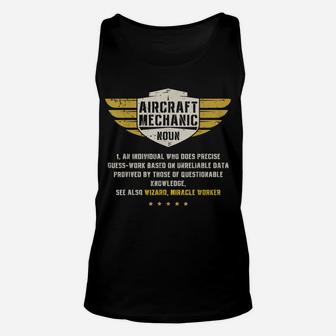Aircraft Mechanic Definition Funny Noun Meaning Gifts Men Unisex Tank Top | Crazezy AU
