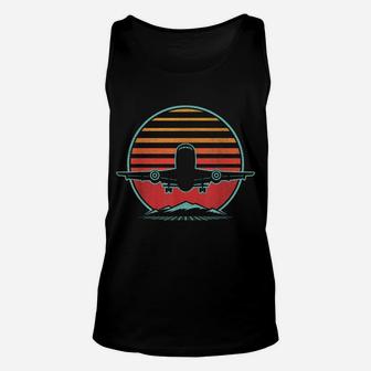 Airplane Retro Vintage 80S Style Pilot Flying Gift Unisex Tank Top | Crazezy CA