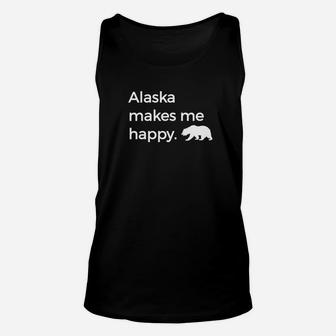 Alaska Makes Me Happy Bear Yukon Gold Mining Ak Tee Unisex Tank Top - Thegiftio