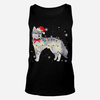 Alaskan Klee Kai Dog Christmas Light Xmas Mom Dad Gifts Sweatshirt Unisex Tank Top | Crazezy