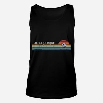 Albuquerque New Mexico Usa America Retro Sunset Rainbow Idea Unisex Tank Top | Crazezy