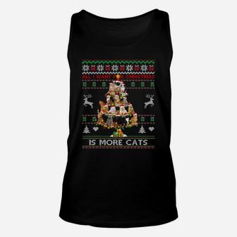 All I Want For Christmas Is More Cats Ugly Sweater Cat Lover Sweatshirt Unisex Tank Top | Crazezy UK