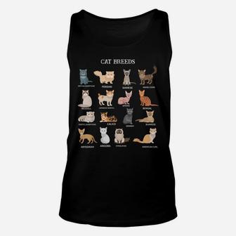 All The Different Types Of Cats Tshirt - Cat Breeds Lovers Unisex Tank Top | Crazezy