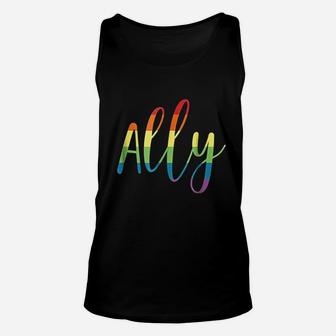 Ally Rainbow Unisex Tank Top | Crazezy