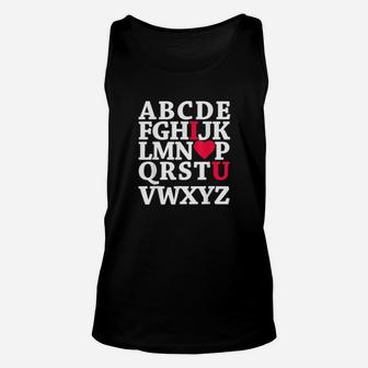 Alphabet Abc I Love You Heart Valentines Day Unisex Tank Top - Monsterry