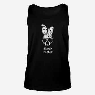 Alternative Anti Happy Easter Skull With Bunny Ears Unisex Tank Top - Thegiftio UK