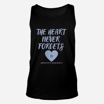 Alzheimers Awareness Heart Never Forgets Support Unisex Tank Top - Thegiftio