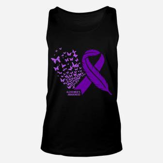 Alzheimer's Awareness - Purple Alzheimers Sweatshirt Unisex Tank Top | Crazezy
