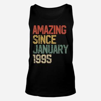 Amazing Since January 1995 25Th Birthday Gift 25 Year Old Unisex Tank Top | Crazezy