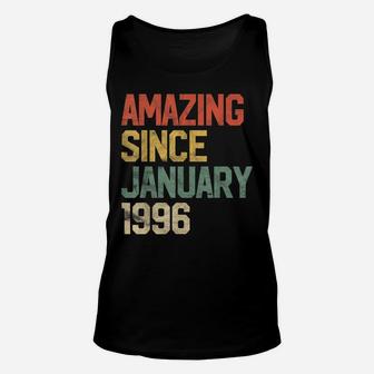 Amazing Since January 1996 25Th Birthday Gift 25 Year Old Unisex Tank Top | Crazezy