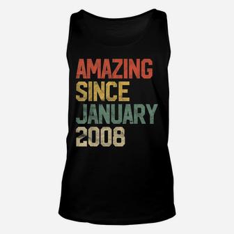 Amazing Since January 2008 13Th Birthday Gift 13 Year Old Unisex Tank Top | Crazezy