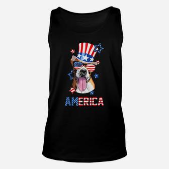 America Boxer Dog Owner 4Th Of July Usa Flag Unisex Tank Top - Monsterry