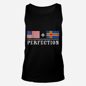 American Aland Perfection Usa And Aland Flags Unisex Tank Top | Crazezy DE