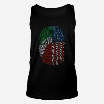 American And Mexican Flag Funny Mexico Us Fingerprint Gift Unisex Tank Top | Crazezy DE