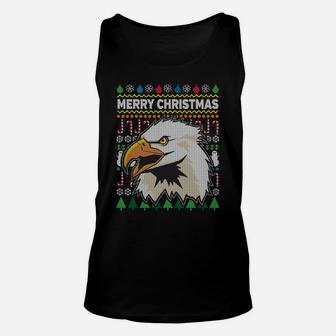 American Bald Eagle Merry Christmas Ugly Xmas Design Sweatshirt Unisex Tank Top | Crazezy UK