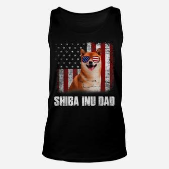 American Flag Best Shiba Inu Dad Ever Tee Dog Dad Unisex Tank Top | Crazezy CA