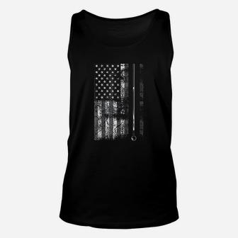 American Flag Billiard Stick Cute Table Game Funny Usa Gift Unisex Tank Top | Crazezy