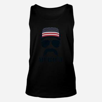 American Flag Cap Hat Patriotic 4th Of July Merica Usa Unisex Tank Top - Thegiftio