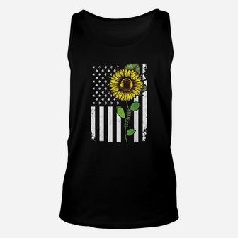 American Flag Dispatcher Sunflower Hippie Dispatcher Unisex Tank Top - Thegiftio UK