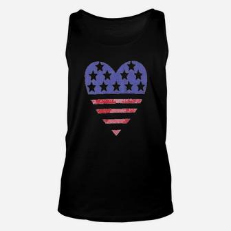 American Flag Heart Unisex Tank Top | Crazezy