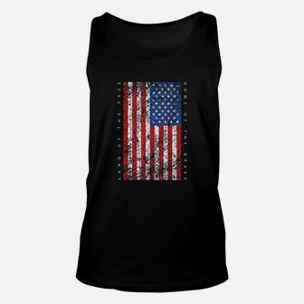 American Flag Land Of The Free Home Of The Brave Unisex Tank Top | Crazezy UK