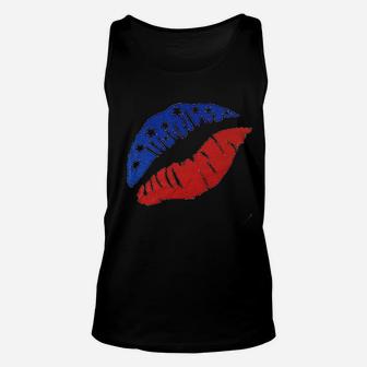 American Flag Lips Unisex Tank Top | Crazezy