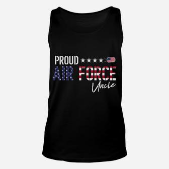 American Flag Proud Air Force Uncle Unisex Tank Top | Crazezy