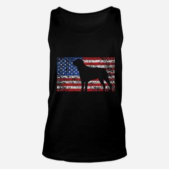 American Flag Rottweiler Dog Unisex Tank Top | Crazezy