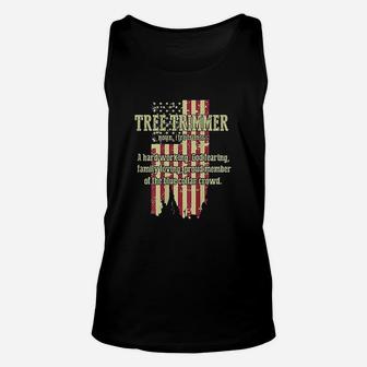 American Flag Tree Climber Tree Trimmer Arborist Unisex Tank Top | Crazezy