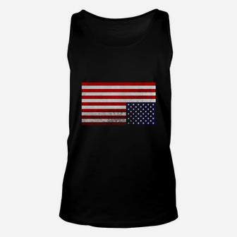 American Flag Upside Down T-shirt Unisex Tank Top - Thegiftio
