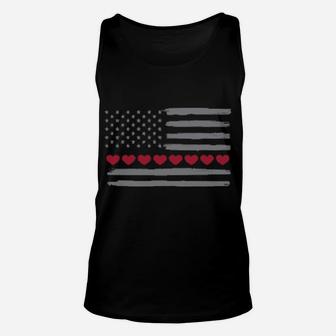 American Flag Valentines Day American Patriot Usa Apparel Unisex Tank Top - Monsterry