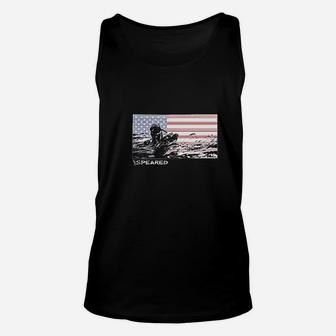 American Flag With Diver Unisex Tank Top | Crazezy CA