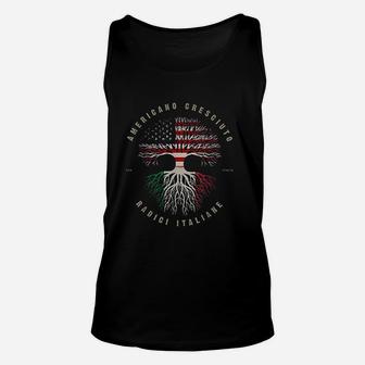 American Grown Italian Roots Italy Americano Radici Italiane Unisex Tank Top - Thegiftio