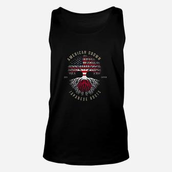 American Grown Japanese Roots America Flag Japan Flag Unisex Tank Top | Crazezy