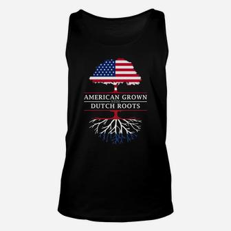 American Grown With Dutch Roots - Netherlands Unisex Tank Top | Crazezy