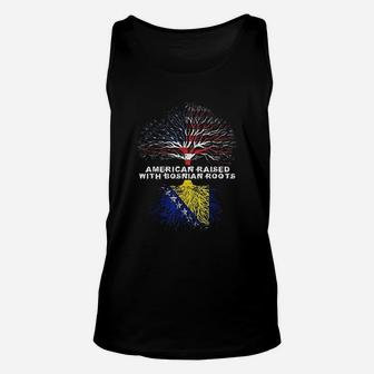 American Raised With Bosnian Roots Unisex Tank Top | Crazezy CA