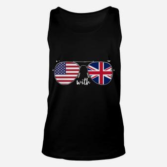 American Raised With British Roots Usa United Kingdom Flag Unisex Tank Top | Crazezy UK